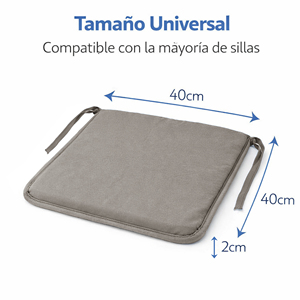 Cojín para Silla Impermeable de 40x40x2cm con Correas de Sujeción, Funda Extraíble con Cierre, Fácil de Limpiar, Cojines Lumbares y de Asiento - Product Image 3