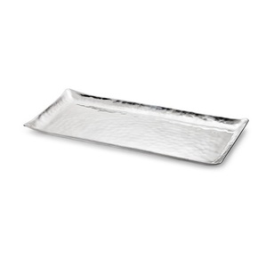 Bandeja de aluminio decorativa con acabado martillado, utensilios de cocina de alta calidad niquelados, bandeja multiusos, precio de fábrica - Product Image 1