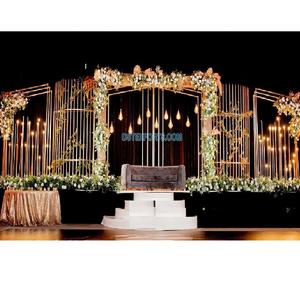 Décoration Exclusive d'événements avec supports en métal, magnifique arche en métal, scène de réception de mariage, scène de mariage, supports en métal - Product Image 1