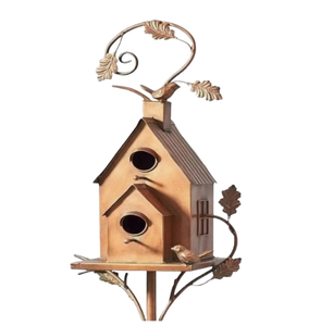 Cage suspendue fenêtre balcon mangeoire à oiseaux forme de bouilloire peinte à la main galvanisée décorative maison d'oiseau en métal à prix abordable - Product Image 3