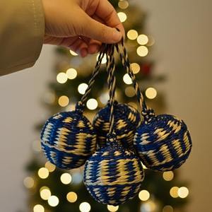 Various <b>Mini</b> Woven Seagrass <b>Christmas</b> Ball Ornament Handmade Natural Holiday Decoration Sustainable Gift From Vietnam Supplier - Product Image 4