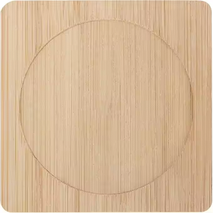 Posavasos cuadrados de madera natural para interiores y exteriores, juego de mesa de té para hoteles decorativos, artesanías de media luna - Product Image 3