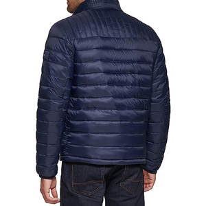 Veste matelassée à col montant pour homme, personnalisée OEM, brodée, bleu marine, légère, matelassée, isolée pour l'hiver, parka d'extérieur, vente en gros d'usine - Product Image 4