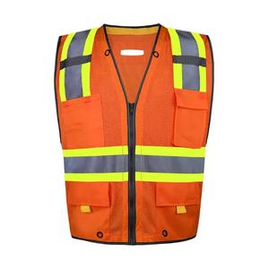 Chaleco de tráfico de construcción de alta visibilidad 3 rayas reflectantes Logotipo personalizado Cremallera Trabajo Hola Viz Ropa de seguridad a prueba de agua - Product Image 4