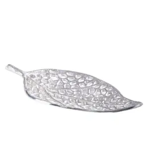 Nouveau plat de service en aluminium plaqué argent pour servir des fruits sur la table, plateau de service moderne, prix de gros - Product Image 2
