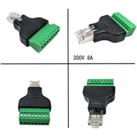 Adaptateur Ethernet réseau de borne à vis RJ45, carte de dérivation 8p8c mâle à vis de borne AV 8 broches