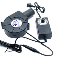 Ventilateur de barbecue 12V 50/60Hz avec prise AC 100V 220V, contrôleur de vitesse variable, centrifuge, pour barbecues en plein air, camping, cuisine