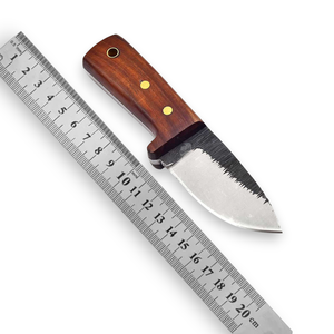 Cuchillo de Hoja Fija de Acero 12c27 de 6 Pulgadas, Estilo Nórdico, Forjado a Mano, Grado Industrial, Mango de Madera, Funda Vertical de Cuero, Cuchillo de Camping OEM - Product Image 1