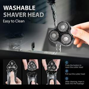 Afeitadora Eléctrica Inalámbrica Recargable para Hombre, Color Gris, con Triple Cuchilla y Recortadora Extraíble, Lavable, para Viajes y Hogar - Product Image 6