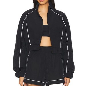 Conjuntos de Chándal Impermeables de Nailon y Poliéster Personalizados, Chaqueta Cortavientos con Logotipo Bordado Personalizado, Conjunto Resistente al Viento HS-2027 - Product Image 4