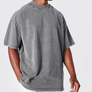 Camiseta de algodón de gran tamaño de 220 gramos de alta calidad para hombre, ropa deportiva de verano transpirable con cuello redondo de media manga hecha a medida, novedad - Product Image 4
