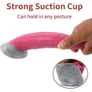 CEROHS安全液体シリコンアナルディルド大きな舌の形をしたペニスアナルプラグプッシーマッサージャー大人のおもちゃ男性女性吸盤付き - Product Image 5