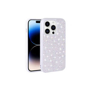 Étui de téléphone de luxe avec design en diamant et strass pour iPhone 14 Pro Max, coque blanche de qualité supérieure Netzy, coques arrière de téléphone élégantes, style INS - Product Image 2