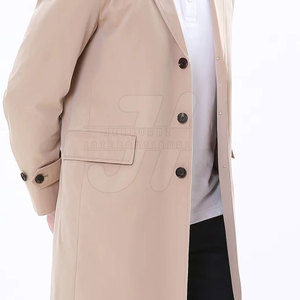 Abrigo clásico para hombre con silueta de palangre elegante Gabardina larga elegante para hombre con detalles modernos - Product Image 5