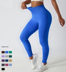 Mallas deportivas sin costuras para mujer, mallas de cintura alta para gimnasio y Yoga con logotipo personalizado - Product Image 2