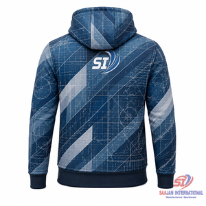 Sudadera con capucha de diseño personalizado con cremallera completa, estampado gráfico integral, ropa urbana, proveedor mayorista de ropa con etiqueta privada OEM - Product Image 2