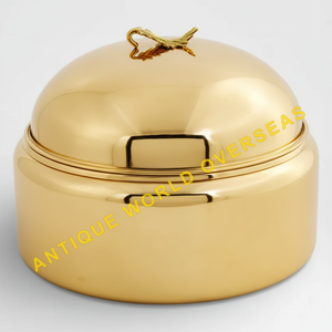 Marmite de luxe à double tonalité or et argent, isolée, antiadhésive, durable, intérieur en acier inoxydable poli, design de bouton en forme de feuille, 26 cm - Product Image 5