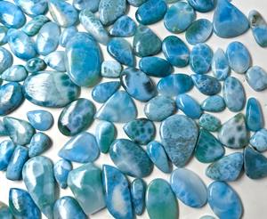 2025 alto grado pulido Natural Larimar piedra preciosa corte suave cabujón mezcla forma piedra preciosa suelta para la fabricación de joyas hermosas - Product Image 3