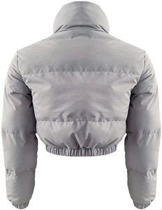 New 2026 Wholesale Winter Breathable Customized <b>Women's</b> <b>Puffer</b> <b>Jacket</b> Waterproof Windproof Short <b>Crop</b> Top Hooded Polyester/Nylon - Product Image 2