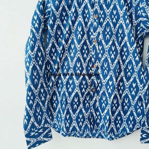 Camisa con estampado de bloques a mano Camisas elegantes para mujer Camisa de tela de algodón suave con estampado de bloques a mano India a la venta al mejor precio - Product Image 5
