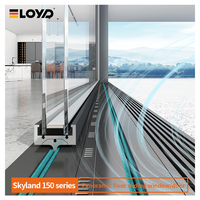 Fenêtre coulissante panoramique moderne Eloyd en aluminium à rupture de pont thermique avec rail en acier pour salles de bain, maisons et balcons