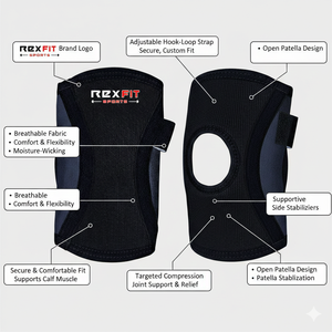 Genouillère de sport professionnelle RexFit pour l'haltérophilie, logo personnalisé, genouillères de gym, soutien pour l'entraînement aux squats - Product Image 5