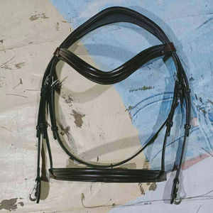 Bride à mors en cuir de qualité supérieure Demi-muserolle Confortable Durable Parfait pour l'entraînement d'équitation et l'équipement équestre - Product Image 1