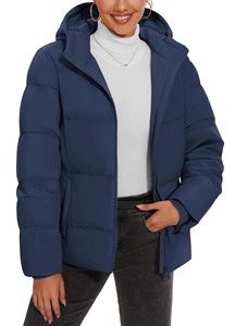 Chaqueta acolchada con diseño personalizado para mujer, chaqueta con cremallera para mujer, chaqueta impermeable de invierno con capucha de tendencia, fabricante al por mayor - Product Image 6