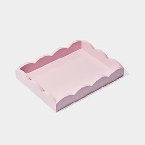 Plateau de service rectangulaire laqué rose clair tendance de haute qualité, écologique, OEM, multi-usages, fabriqué au Vietnam par HNH Craft - Product Image 1