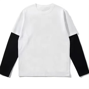 T-shirts Boxy à Manches Longues Double Couche 100% Coton Personnalisables, Écologiques et Respirants pour Hommes - Product Image 1