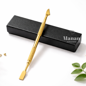 Gold Stainless Steel Cuticle Pusher Nail Scraper Double Sided Manicure Pedicure Tool Professional OEM Private Label High Quality - Product Image 4