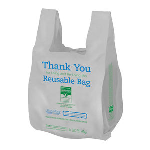 OEM DE FÁBRICA DE PE personalizado de plástico reciclable camiseta bolsa de supermercado chaleco portador bolsas de la compra de alimentos de embalaje de uso - Product Image 6