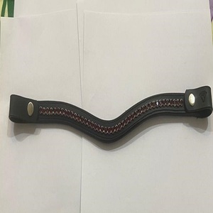 <b>Top</b> Grain Cowhide Wave Shape Leather Horse brow band Empty Channel Inlaid with Large 1 Row of Purple <b>Crystals</b> Rhinestones Bling - Product Image 2