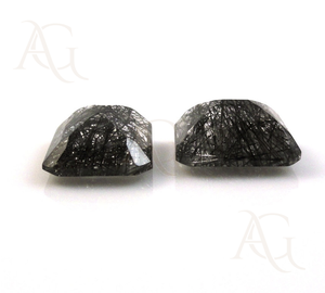 Quartz rutile noir octogone 8x10mm à facettes émeraude de haute qualité pour la fabrication de bijoux en argent et or certifiés IGI naturels vente en gros - Product Image 2