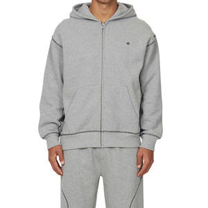 Sweat-shirt à capuche zippé pour homme, en molleton surdimensionné, vente en gros, fabrication OEM, marque privée, vêtements, marques mondiales, B2B - Product Image 1