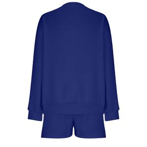 Women Cotton Oversized <b>Hoodie</b> Sweatshirt Above Knee Shorts 2-Piece Set <b>Long</b> Tops for Winter Matching Two Piece Shorts Shirt 2026 - Product Image 2