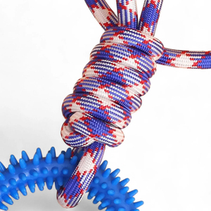 Jouet à mâcher en corde souple et écologique pour chien, anneau à picots moderne et doux pour l'entraînement interactif, nettoyage des dents, fait à la main pour chiots, en carton - Product Image 6