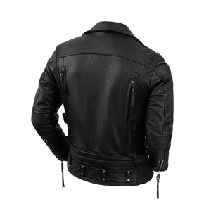 Chaquetas de motociclista de moda al por mayor para hombre, chaqueta motorista de piel auténtica para hombre con logotipo personalizado del fabricante - Product Image 6