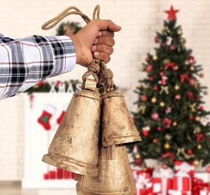 ชุดกระดิ่งโลหะวัว3ชิ้นแบบเรียบง่ายที่แขวนทำจากทองเหลืองมี3ชิ้น - Product Image 2