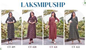Ensemble Kurta Anarkali en polyester pour femmes, création Neeta, vêtements de fête indiens, pantalon extensible, dupatta, Diwali, festivités, soleil - Product Image 2