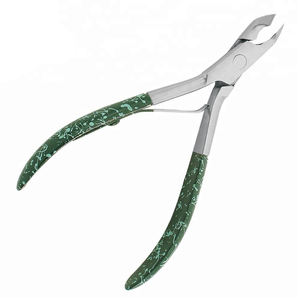 Pince à cuticules pour ongles de manucure à poignée antidérapante personnalisée 4.0 "pince à cuticules à poignée enduite de couleur en acier inoxydable allemand - Product Image 5