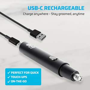 Tondeuse à poils de nez professionnelle 4-en-1 pour hommes, sans douleur, rechargeable par USB, étanche IPX6, facile à utiliser - Produit en plastique pour la maison - Product Image 5