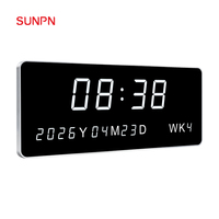 SUNPN PoE 메탈 LED 디스플레이 디지털 벽시계 NTP 네트워크 타임 서버 (병원/학교 시간 동기화 시스템용)