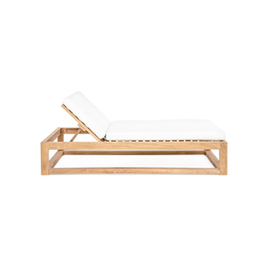 Modern Minimalist Style Teak Wood Sunbed for Beach and <b>Outdoor</b> with Teak Wooden Frame - Product Image 1