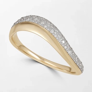 Bracelet ondulé pavé de diamants scintillants avec 305 diamants ronds cultivés en laboratoire, 5,87 carats GH-VS, en or jaune 14 carats, produit en gros - Product Image 3