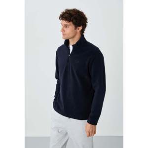 Sudadera de Forro Polar para Hombre, Cuello Alto, Color Azul Marino, 100% Poliéster, Colección River-88310 - Product Image 3