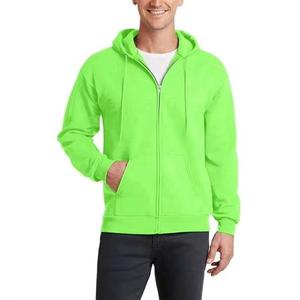 Sudadera con capucha de algodón tejido de talla grande para hombre, estilo jersey con cremallera, cuello con capucha, venta al por mayor - Product Image 3