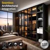 Joysource - Sistema de Armario Modular de Lujo Personalizado, Armario de Madera de Alta Gama con Iluminación LED