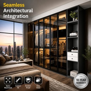 Système de <span class=keywords><strong>dressing</strong></span> modulaire Joysource de luxe sur mesure, armoire moderne haut de gamme en bois <span class=keywords><strong>avec</strong></span> éclairage LED - Product Image 4
