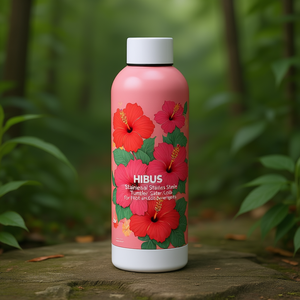 Borraccia Termica in Acciaio Inossidabile Hibiscus: Gadget Sostenibile con Design Floreale Hibiscus per Bevande Calde e Fredde - Product Image 3